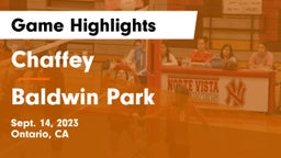Chaffey  vs Baldwin Park Game Highlights - Sept. 14, 2023