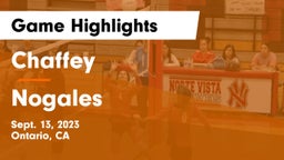 Chaffey  vs Nogales  Game Highlights - Sept. 13, 2023
