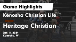 Kenosha Christian Life  vs Heritage Christian  Game Highlights - Jan. 8, 2024
