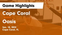 Cape Coral  vs Oasis  Game Highlights - Jan. 18, 2024