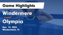 Windermere  vs Olympia  Game Highlights - Dec. 15, 2023