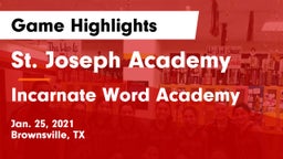 St. Joseph Academy  vs Incarnate Word Academy Game Highlights - Jan. 25, 2021