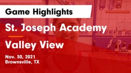 St. Joseph Academy  vs Valley View  Game Highlights - Nov. 30, 2021