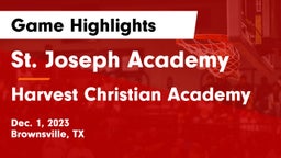 St. Joseph Academy  vs Harvest Christian Academy Game Highlights - Dec. 1, 2023