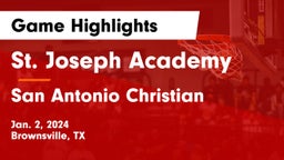 St. Joseph Academy  vs San Antonio Christian  Game Highlights - Jan. 2, 2024