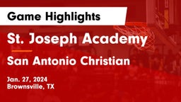 St. Joseph Academy  vs San Antonio Christian  Game Highlights - Jan. 27, 2024