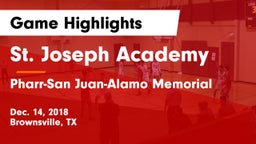 St. Joseph Academy  vs Pharr-San Juan-Alamo Memorial  Game Highlights - Dec. 14, 2018