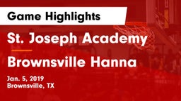 St. Joseph Academy  vs Brownsville Hanna  Game Highlights - Jan. 5, 2019