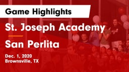 St. Joseph Academy  vs San Perlita  Game Highlights - Dec. 1, 2020