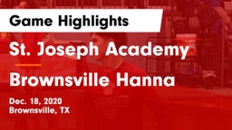 St. Joseph Academy  vs Brownsville Hanna  Game Highlights - Dec. 18, 2020