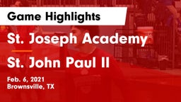 St. Joseph Academy  vs St. John Paul II  Game Highlights - Feb. 6, 2021