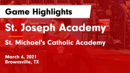 St. Joseph Academy  vs St. Michael's Catholic Academy Game Highlights - March 6, 2021