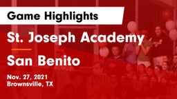 St. Joseph Academy  vs San Benito  Game Highlights - Nov. 27, 2021