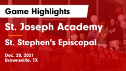 St. Joseph Academy  vs St. Stephen's Episcopal  Game Highlights - Dec. 28, 2021