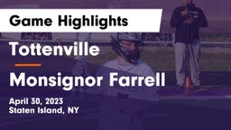 Tottenville  vs Monsignor Farrell  Game Highlights - April 30, 2023