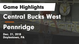 Central Bucks West  vs Pennridge  Game Highlights - Dec. 21, 2018