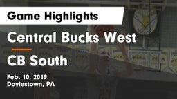 Central Bucks West  vs CB South Game Highlights - Feb. 10, 2019