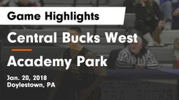 Central Bucks West  vs Academy Park  Game Highlights - Jan. 20, 2018