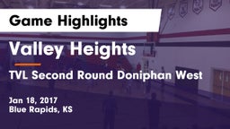Valley Heights  vs TVL Second Round Doniphan West Game Highlights - Jan 18, 2017