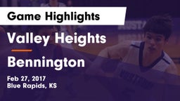 Valley Heights  vs Bennington  Game Highlights - Feb 27, 2017