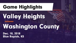 Valley Heights  vs Washington County  Game Highlights - Dec. 18, 2018
