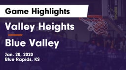 Valley Heights  vs Blue Valley  Game Highlights - Jan. 20, 2020