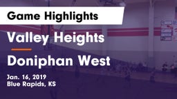 Valley Heights  vs Doniphan West  Game Highlights - Jan. 16, 2019