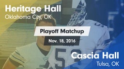 Matchup: Heritage Hall High vs. Cascia Hall  2016