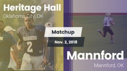 Matchup: Heritage Hall High vs. Mannford  2018