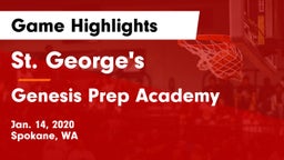 St. George's  vs Genesis Prep Academy  Game Highlights - Jan. 14, 2020