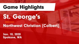 St. George's  vs Northwest Christian  (Colbert) Game Highlights - Jan. 10, 2020