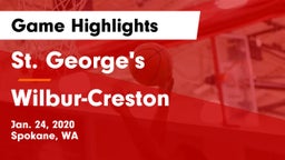 St. George's  vs Wilbur-Creston Game Highlights - Jan. 24, 2020