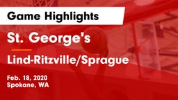St. George's  vs Lind-Ritzville/Sprague Game Highlights - Feb. 18, 2020