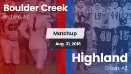 Matchup: Boulder Creek High vs. Highland  2018