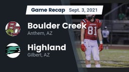 Recap: Boulder Creek  vs. Highland  2021