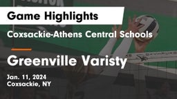 Coxsackie-Athens Central Schools vs Greenville  Varisty Game Highlights - Jan. 11, 2024