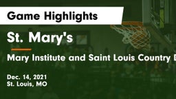 St. Mary's  vs Mary Institute and Saint Louis Country Day School Game Highlights - Dec. 14, 2021