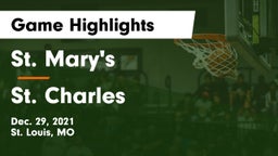 St. Mary's  vs St. Charles  Game Highlights - Dec. 29, 2021