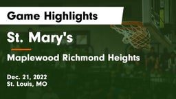St. Mary's  vs Maplewood Richmond Heights Game Highlights - Dec. 21, 2022