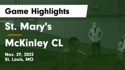 St. Mary's  vs McKinley CL  Game Highlights - Nov. 29, 2023