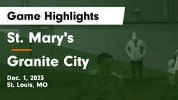 St. Mary's  vs Granite City  Game Highlights - Dec. 1, 2023