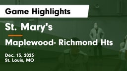 St. Mary's  vs Maplewood- Richmond Hts  Game Highlights - Dec. 13, 2023