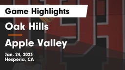 Oak Hills  vs Apple Valley  Game Highlights - Jan. 24, 2023