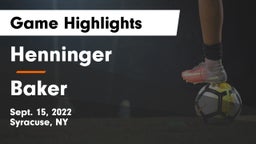 Henninger  vs Baker  Game Highlights - Sept. 15, 2022