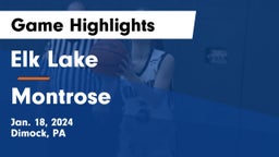 Elk Lake  vs Montrose  Game Highlights - Jan. 18, 2024