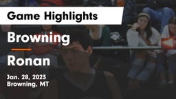 Browning  vs Ronan  Game Highlights - Jan. 28, 2023