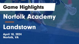 Norfolk Academy vs Landstown  Game Highlights - April 18, 2024