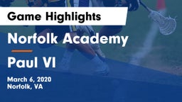 Norfolk Academy vs Paul VI  Game Highlights - March 6, 2020