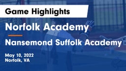 Norfolk Academy vs Nansemond Suffolk Academy Game Highlights - May 10, 2022