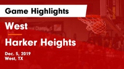 West  vs Harker Heights  Game Highlights - Dec. 5, 2019